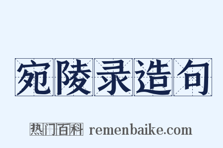 宛陵录造句是什么意思的图片